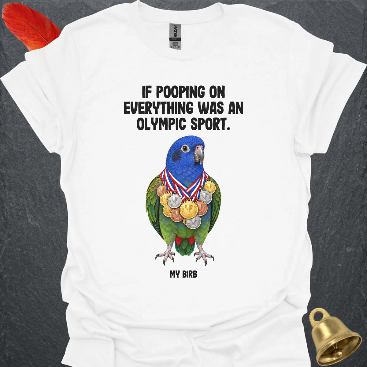 Blue-Headed Pionus Olympic Pooper T-Shirt