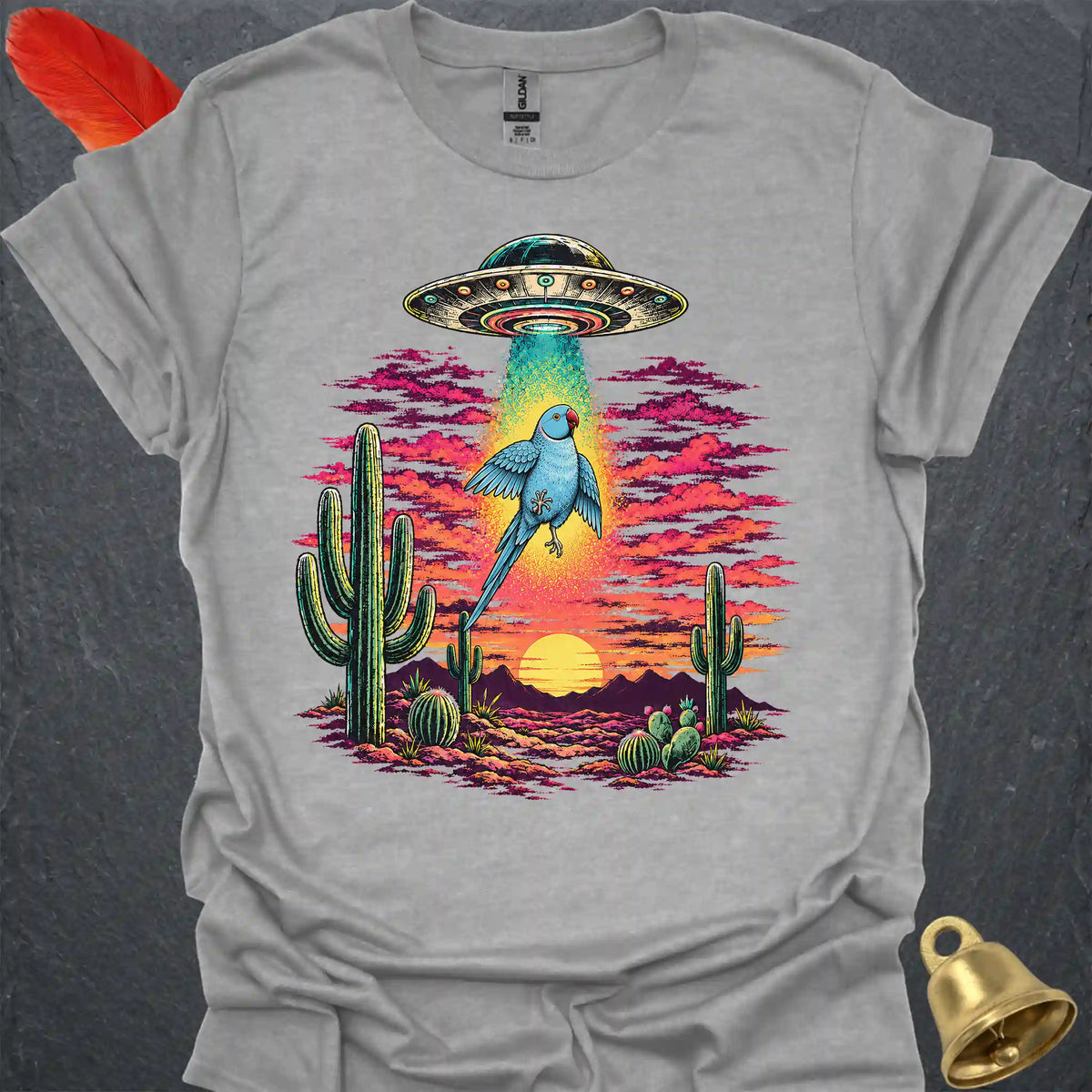 Blue Indian Ringneck Abduction T-Shirt