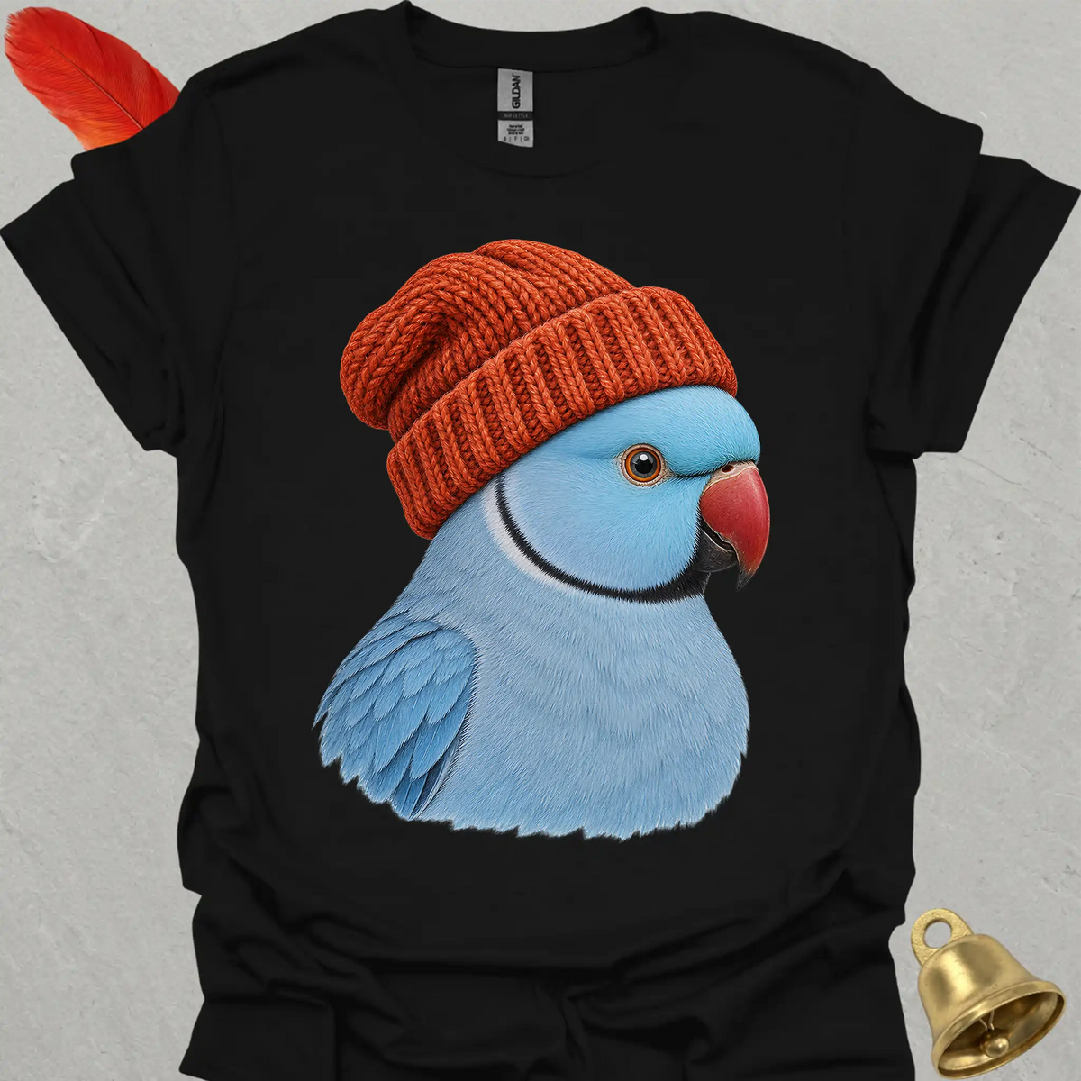 Blue Indian Ringneck Beanie T-Shirt
