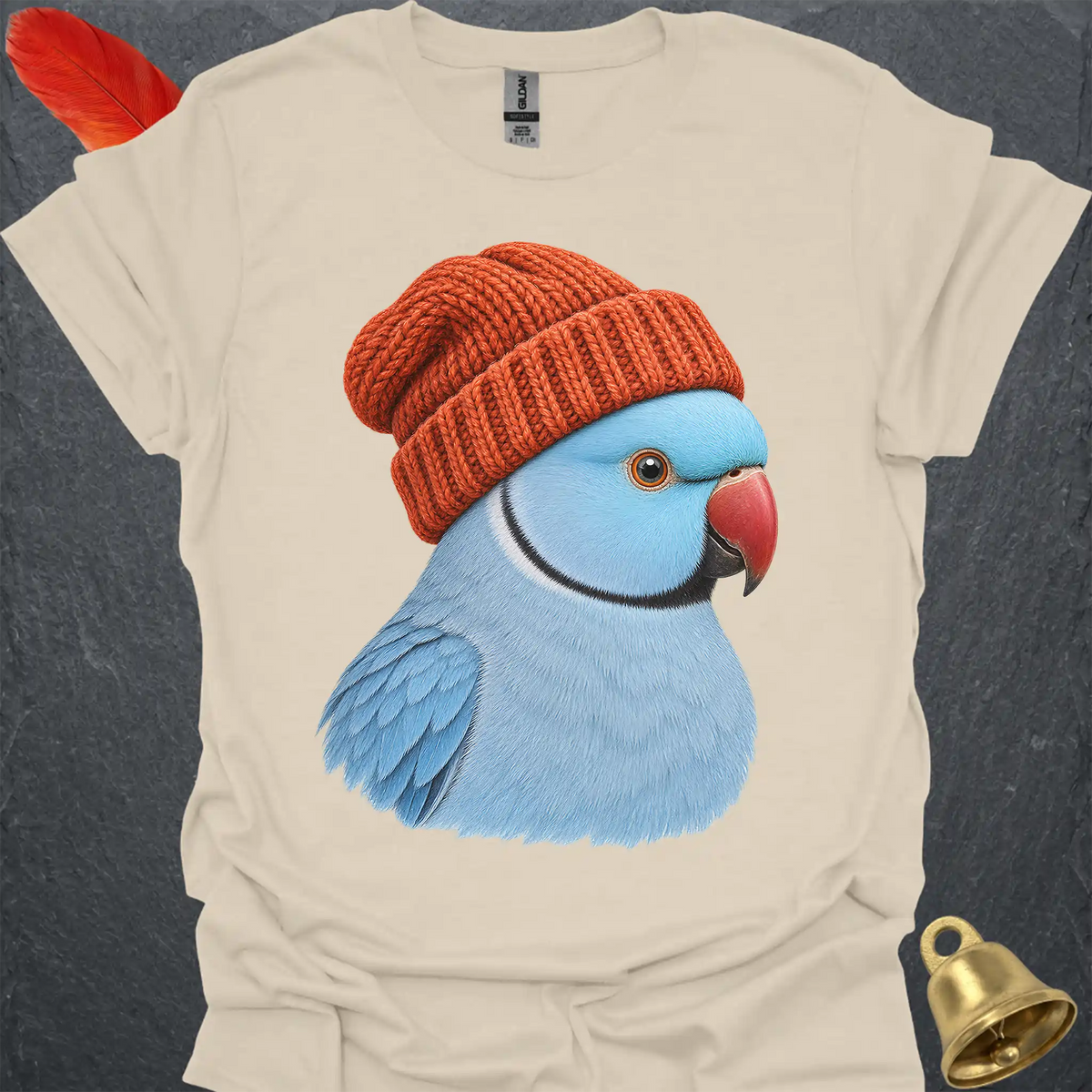 Blue Indian Ringneck Beanie T-Shirt
