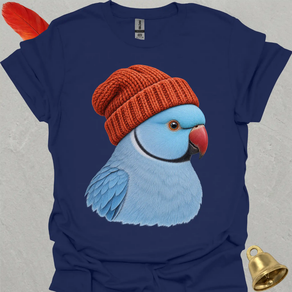 Blue Indian Ringneck Beanie T-Shirt