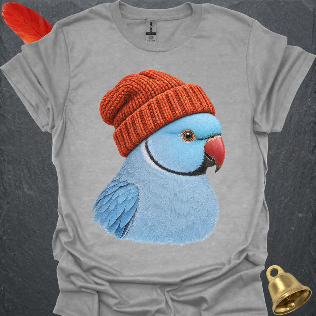 Blue Indian Ringneck Beanie T-Shirt