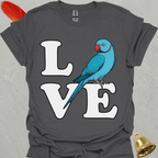Blue Indian Ringneck Bird Love T-Shirt