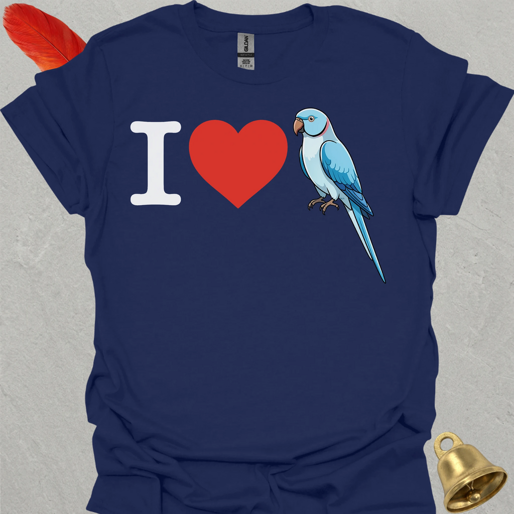 I Love Blue Indian Ringneck T-Shirt