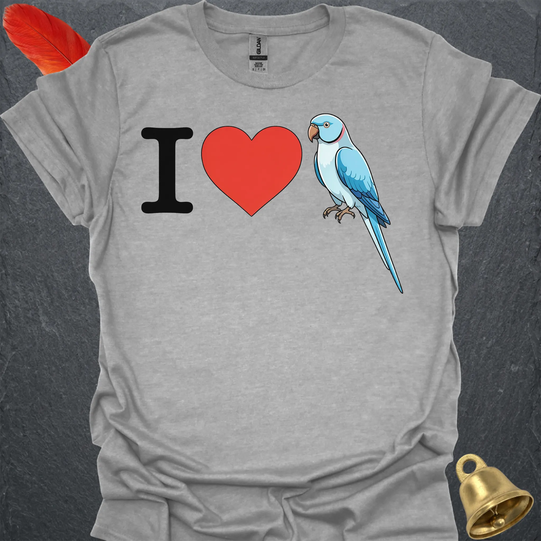 I Love Blue Indian Ringneck T-Shirt