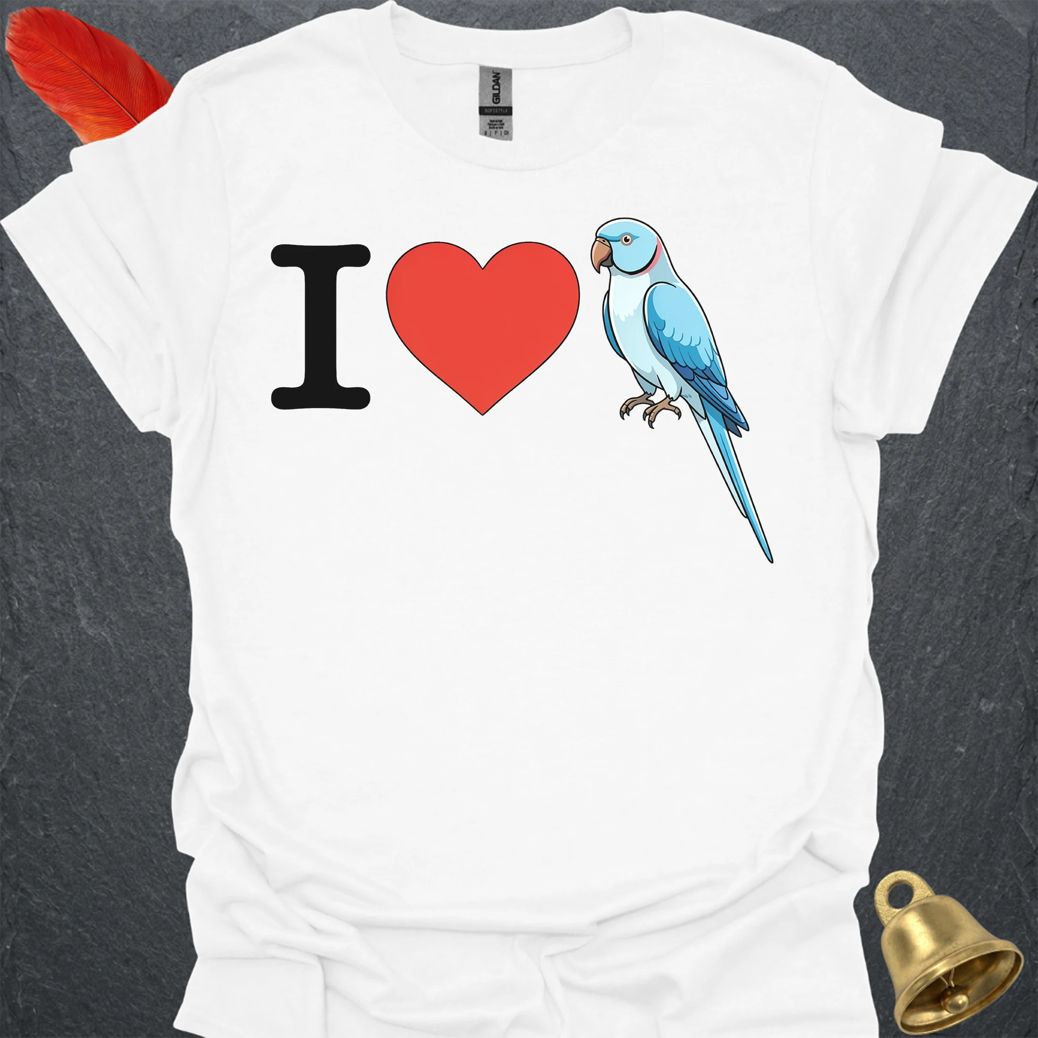 I Love Blue Indian Ringneck T-Shirt