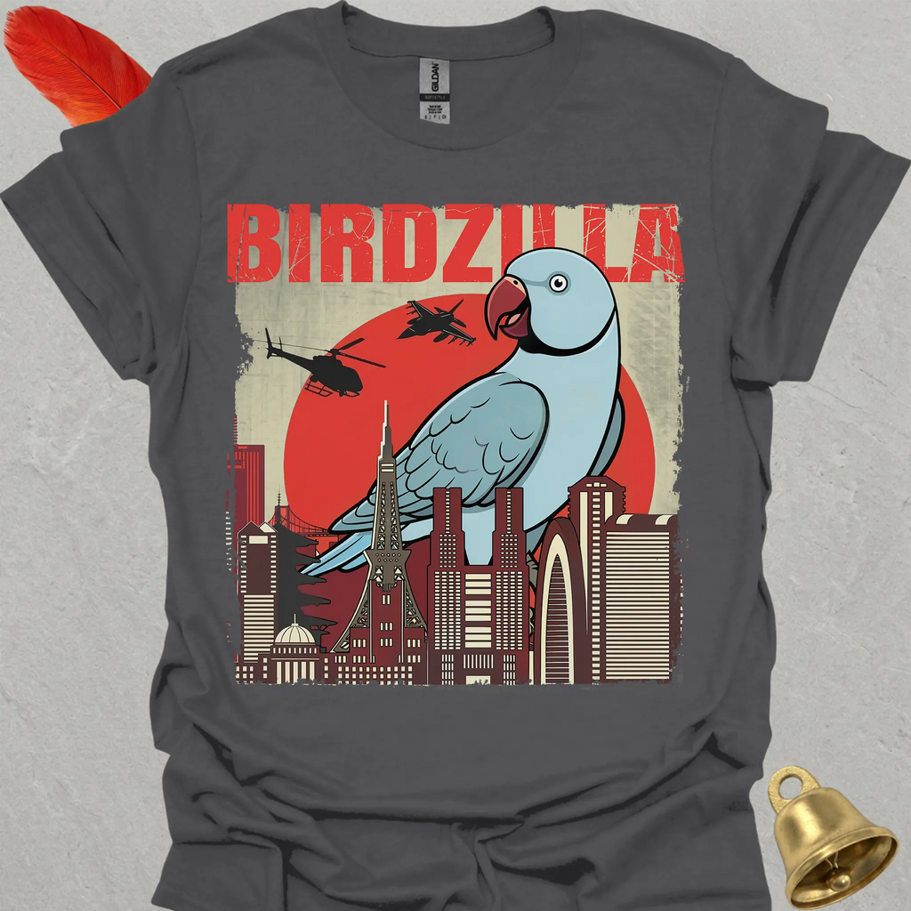 Blue Indian Ringneck Birdzilla T-Shirt