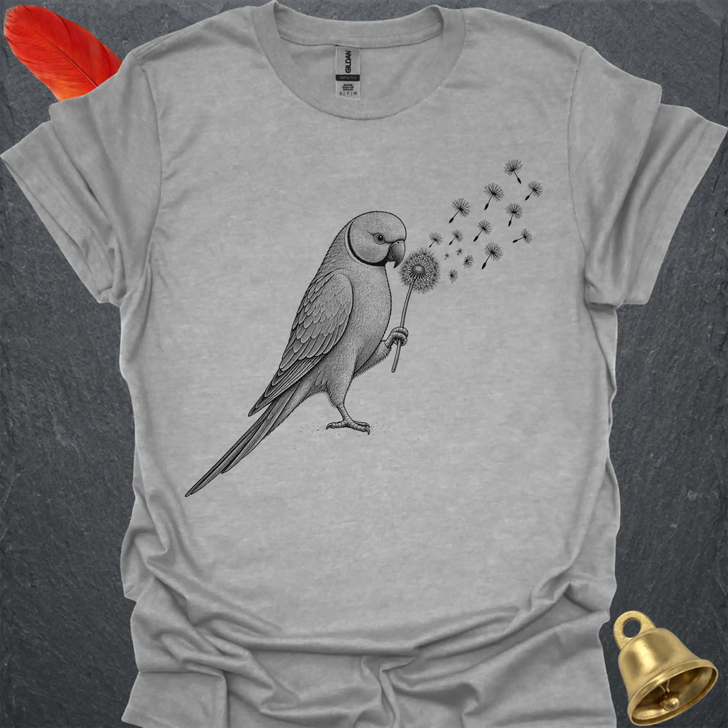 Blue Indian Ringneck Blowing Wishes T-Shirt