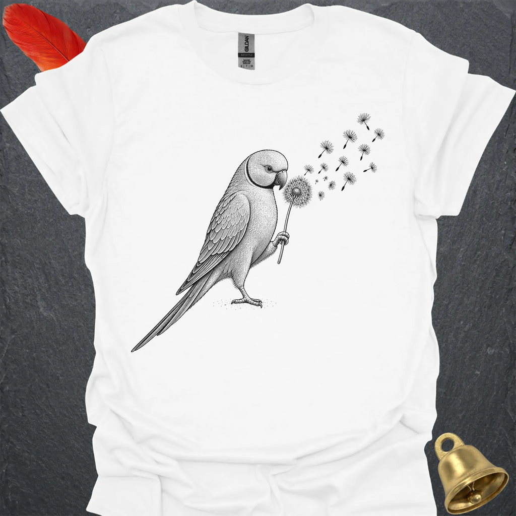 Blue Indian Ringneck Blowing Wishes T-Shirt