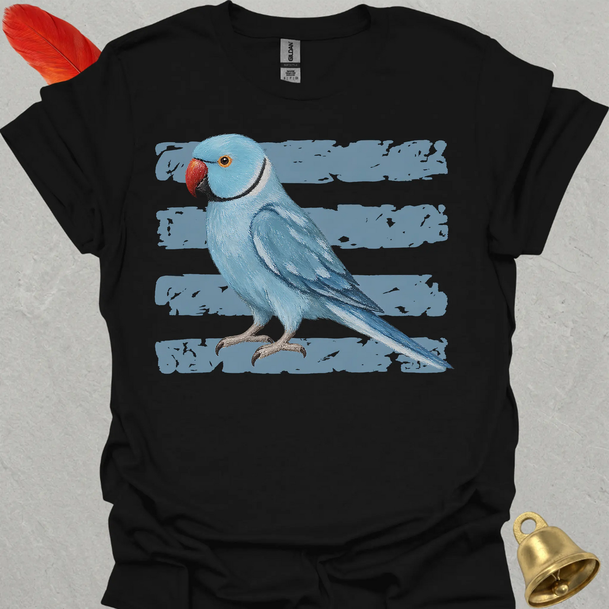 Blue Indian Ringneck Brush T-Shirt