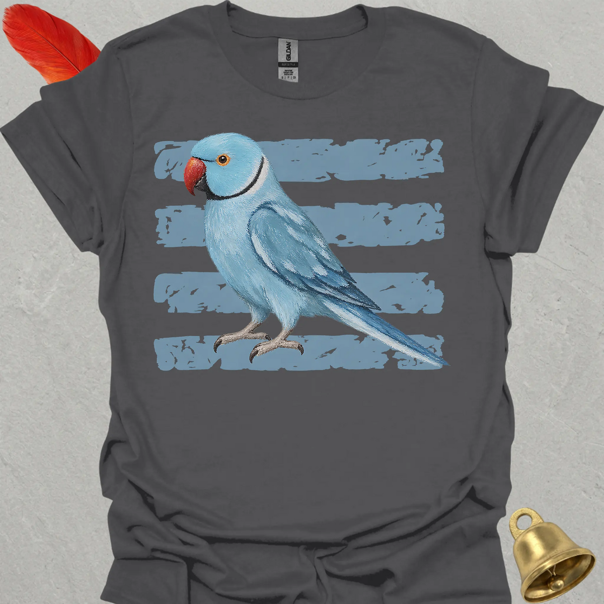 Blue Indian Ringneck Brush T-Shirt