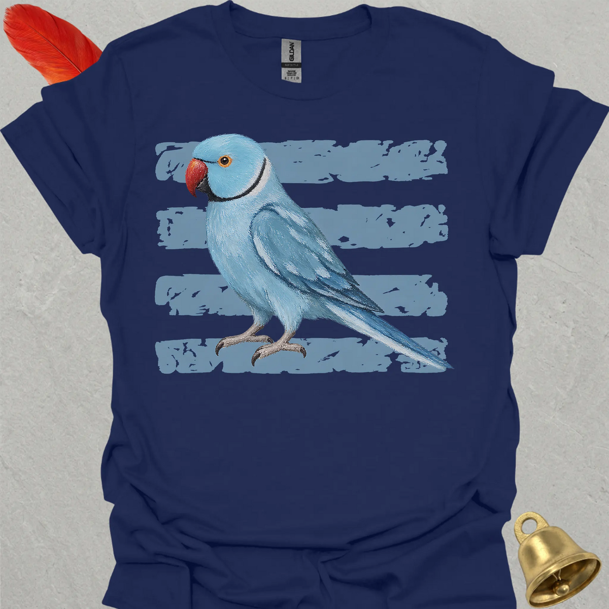 Blue Indian Ringneck Brush T-Shirt