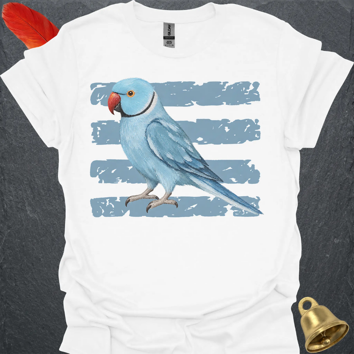 Blue Indian Ringneck Brush T-Shirt