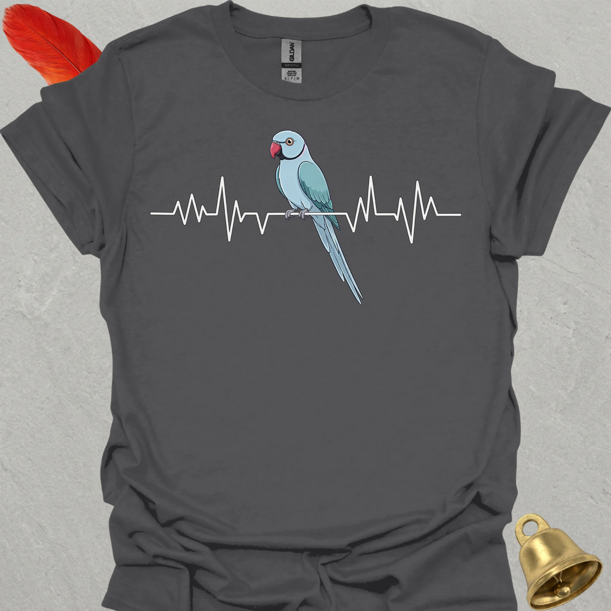 Blue Indian Ringneck Heartbeat T-Shirt