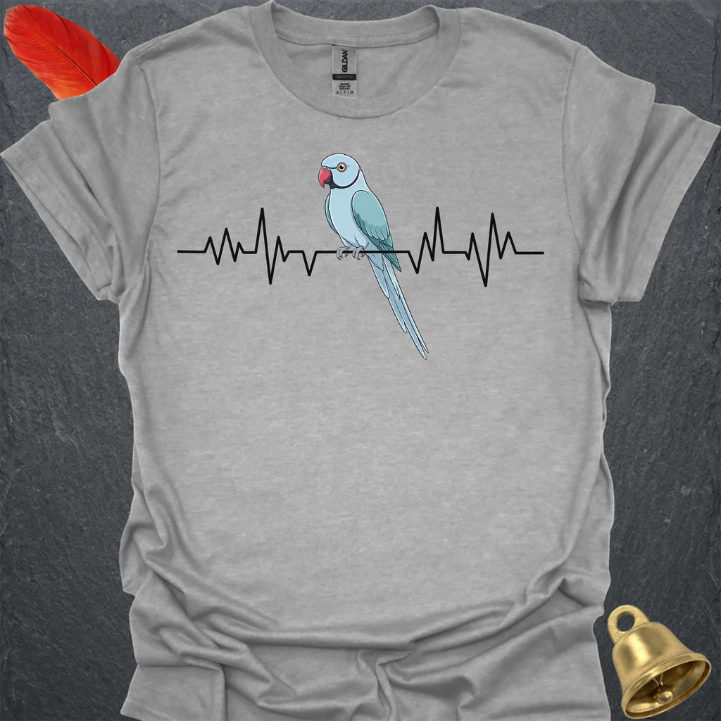 Blue Indian Ringneck Heartbeat T-Shirt