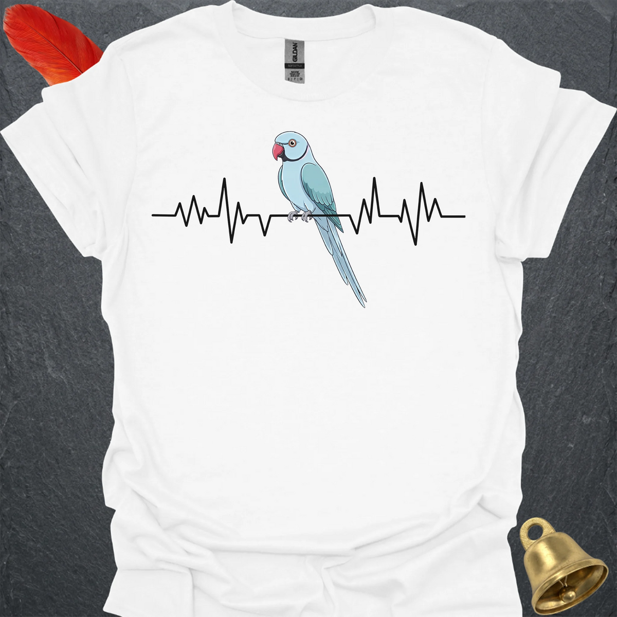 Blue Indian Ringneck Heartbeat T-Shirt