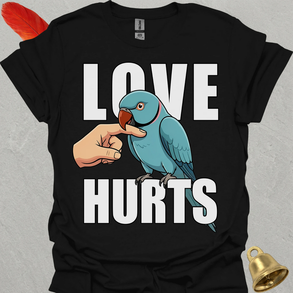 Blue Indian Ringneck Love Hurts T-Shirt
