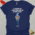 Blue Indian Ringneck Olympic Pooper T-Shirt