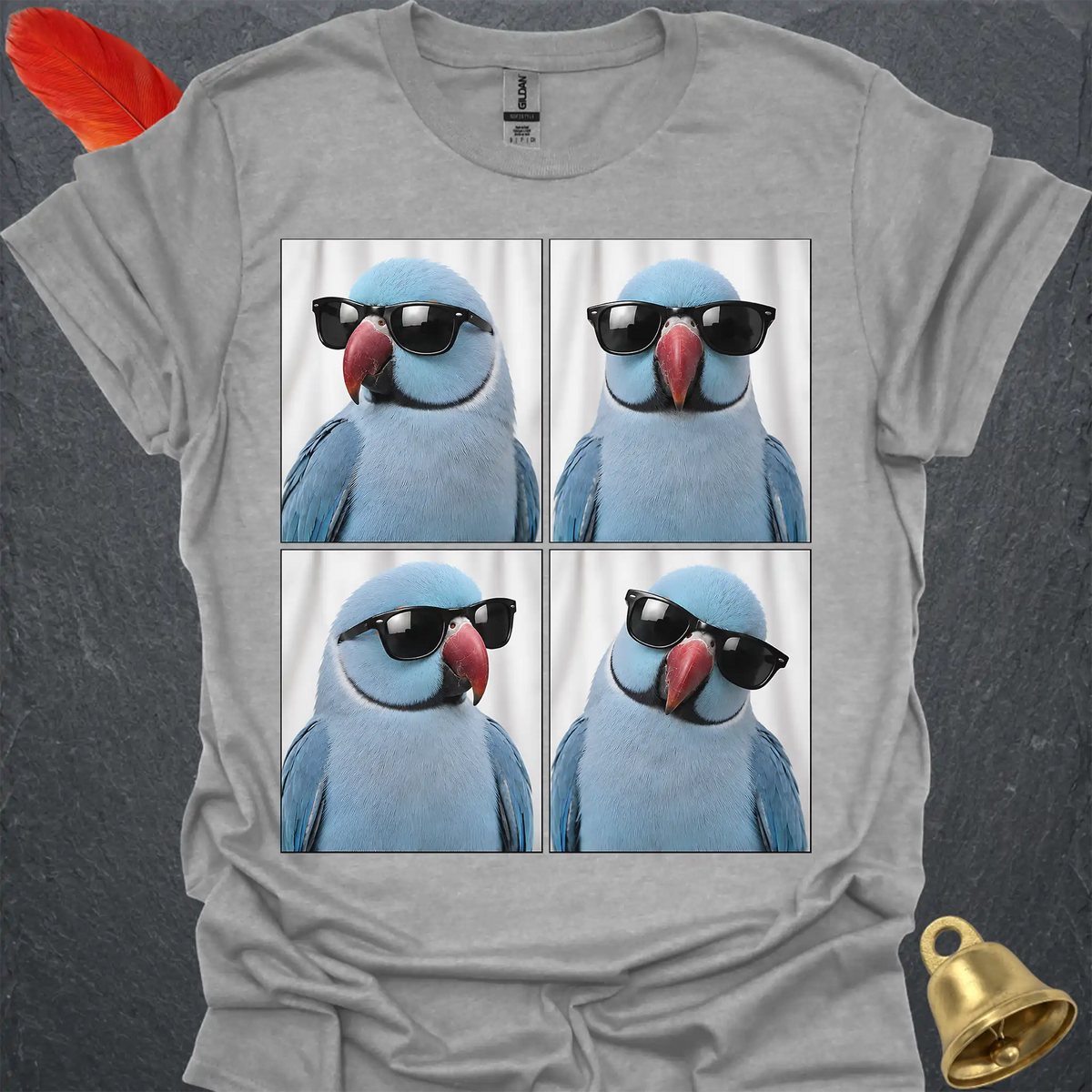 Blue Indian Ringneck Photobooth T-Shirt