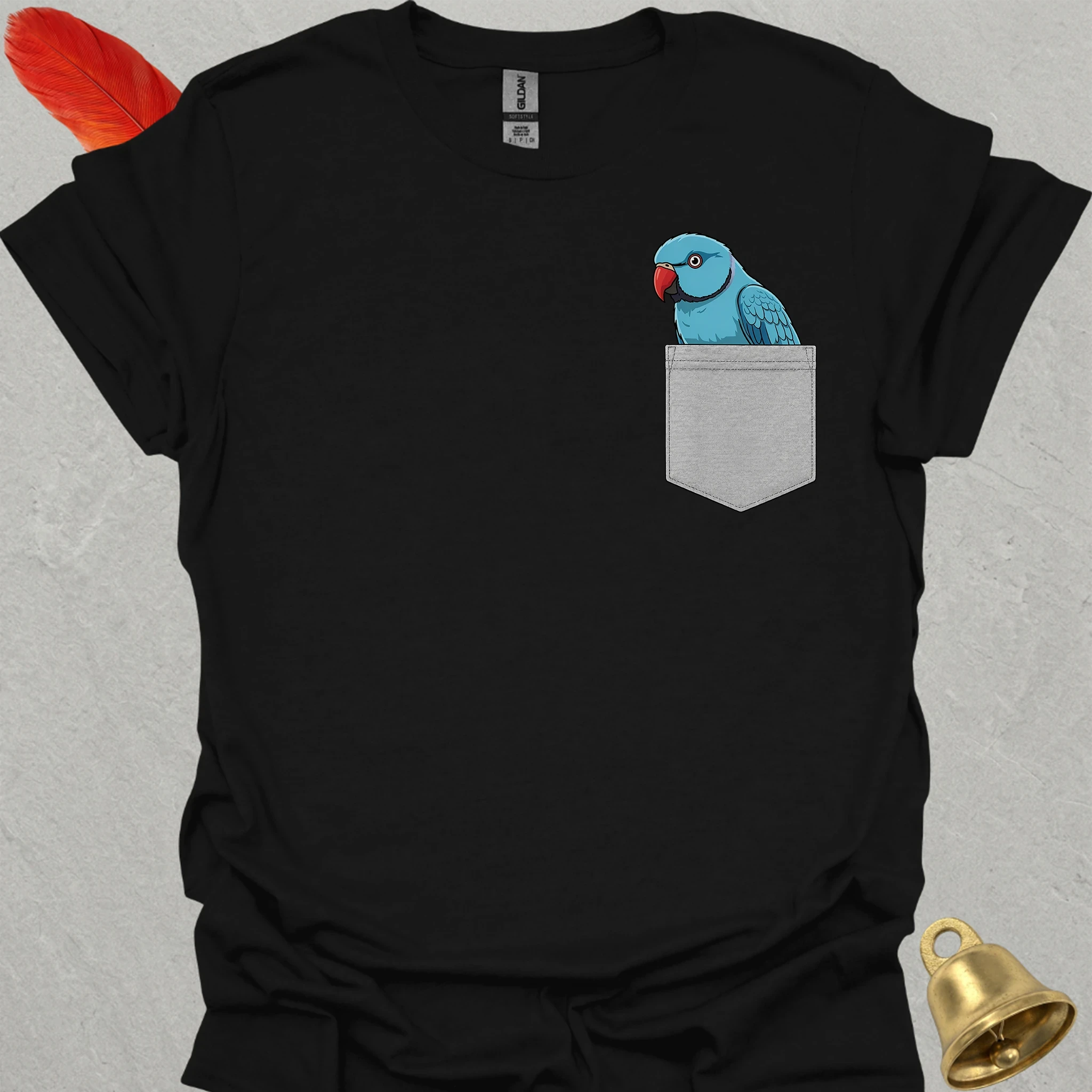 Blue Indian Ringneck Pocket T-Shirt