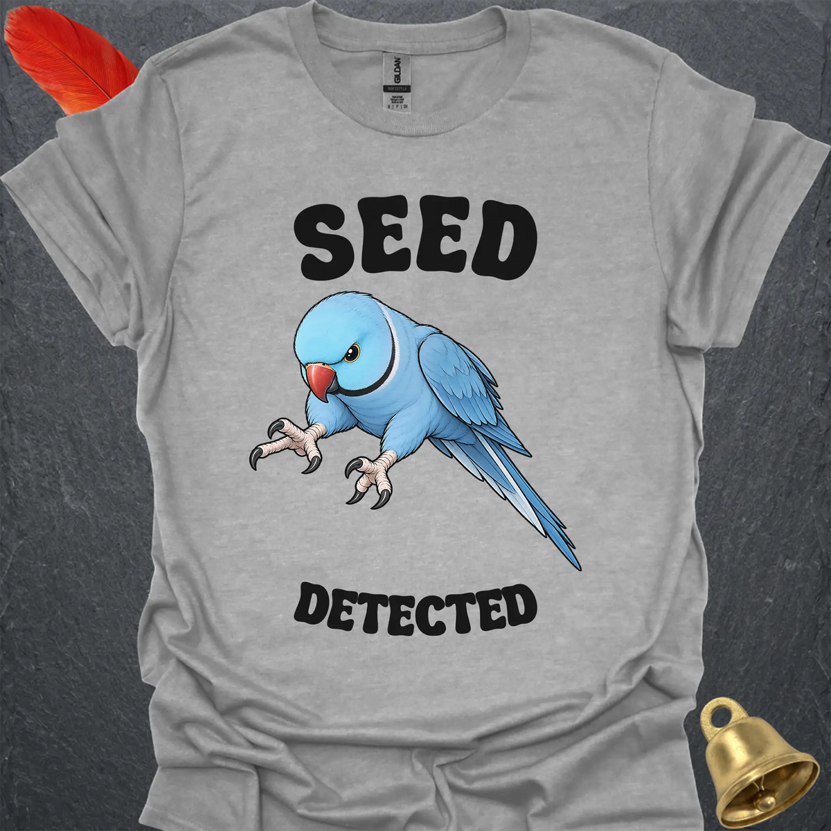 Blue Indian Ringneck Seed Detected T-Shirt