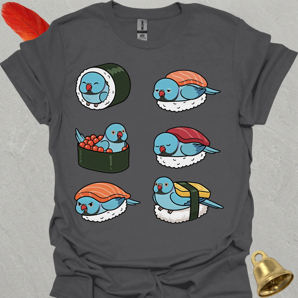 Blue Indian Ringneck Sushi T-Shirt