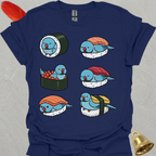 Blue Indian Ringneck Sushi T-Shirt