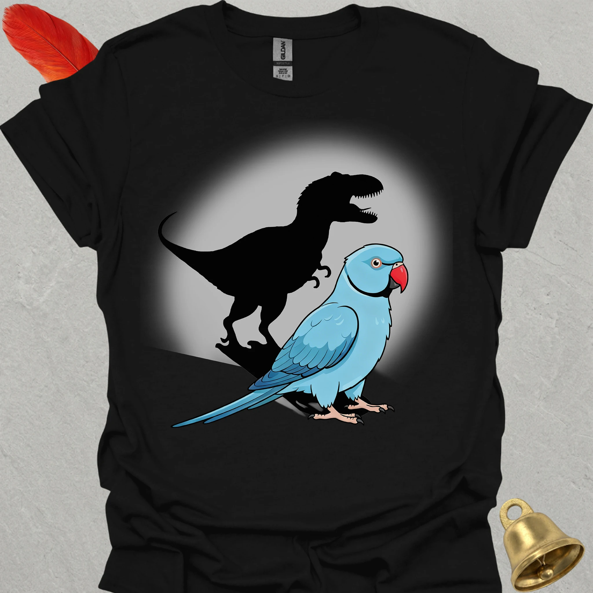 Blue Indian Ringneck T-Rex T-Shirt