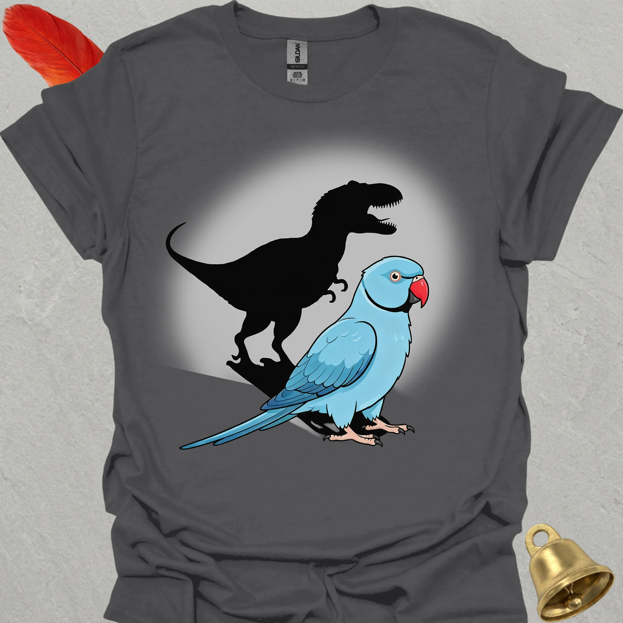 Blue Indian Ringneck T-Rex T-Shirt