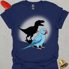 Blue Indian Ringneck T-Rex T-Shirt