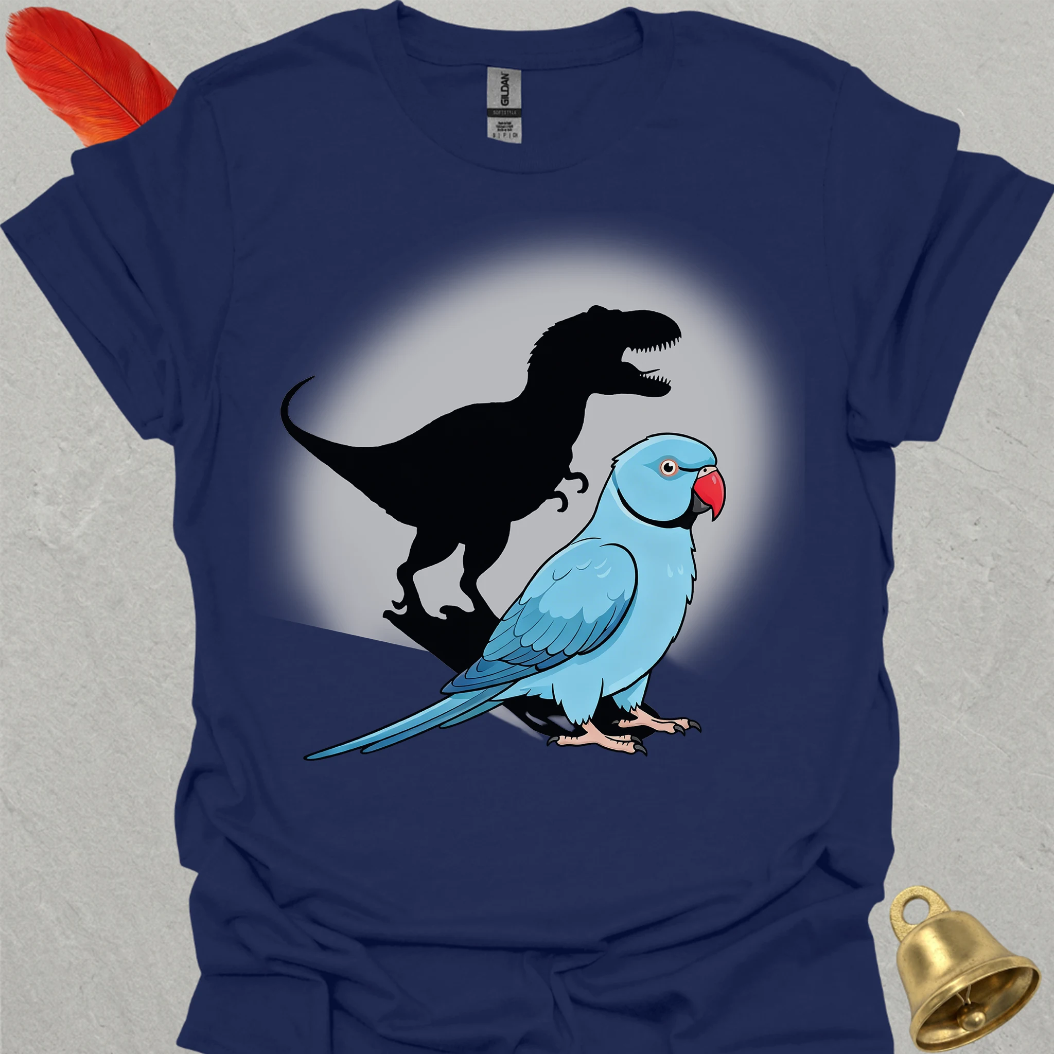 Blue Indian Ringneck T-Rex T-Shirt