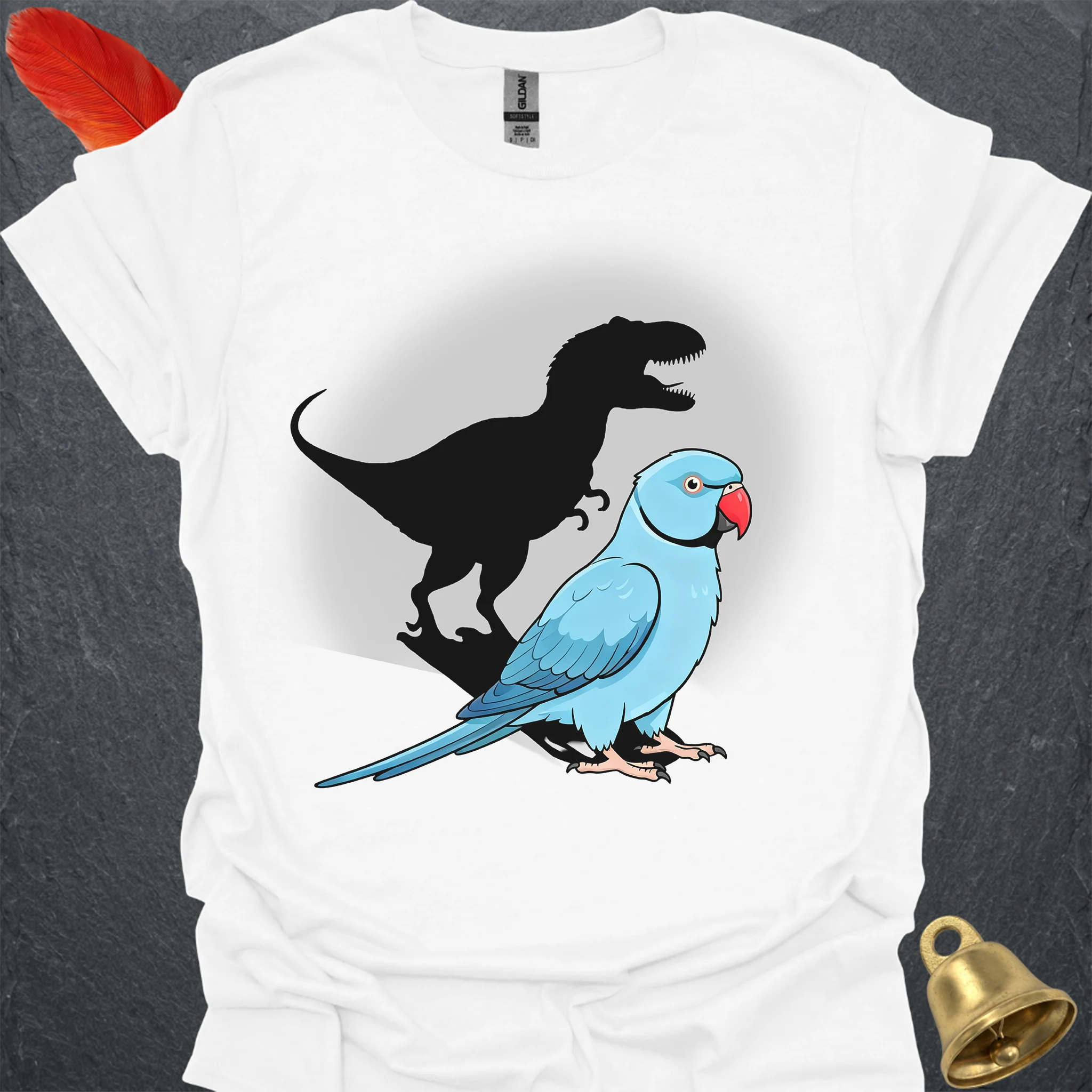 Blue Indian Ringneck T-Rex T-Shirt