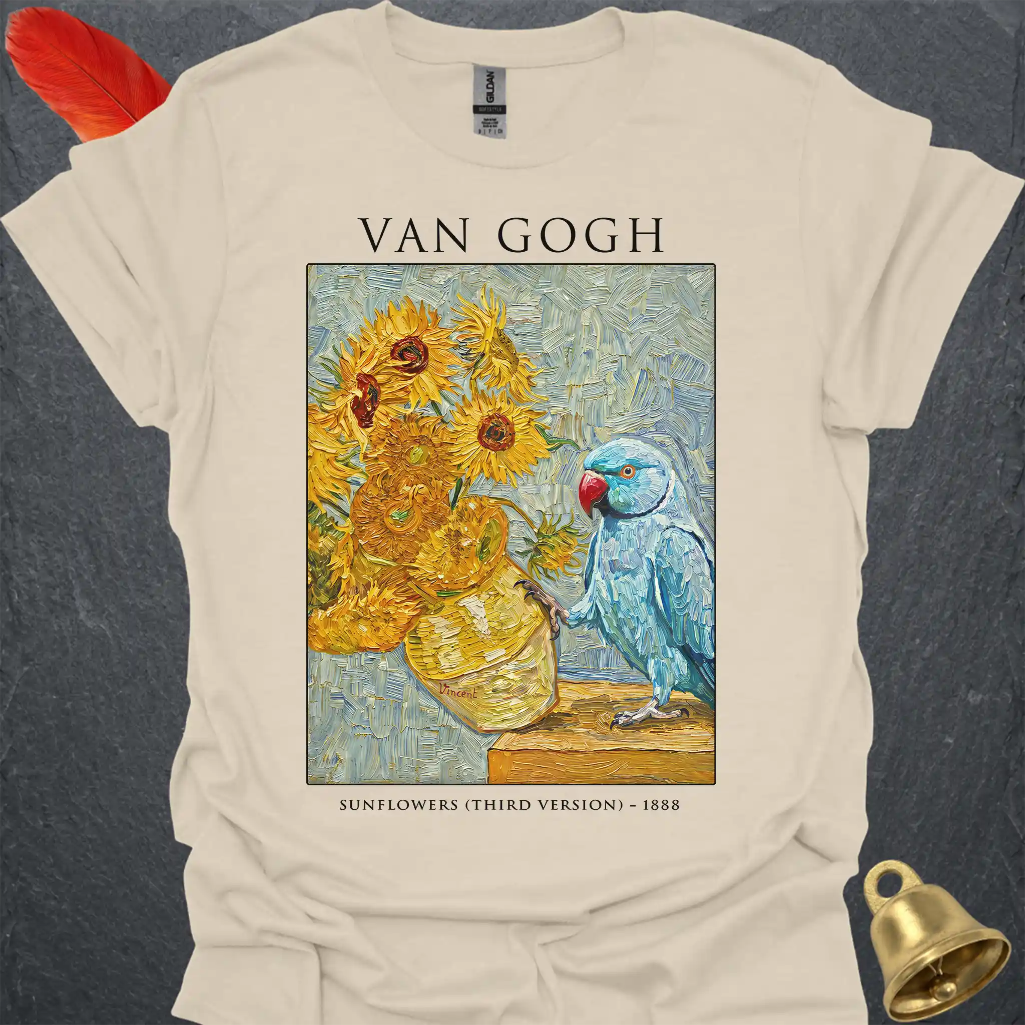 Blue Indian Ringneck Van Gogh T-Shirt