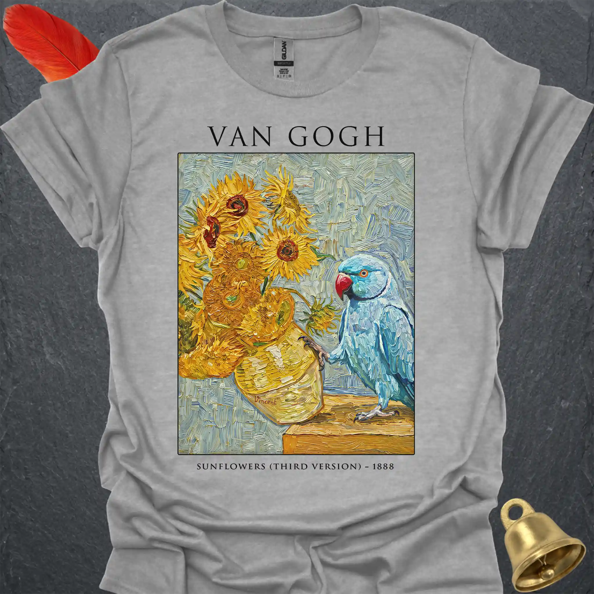 Blue Indian Ringneck Van Gogh T-Shirt
