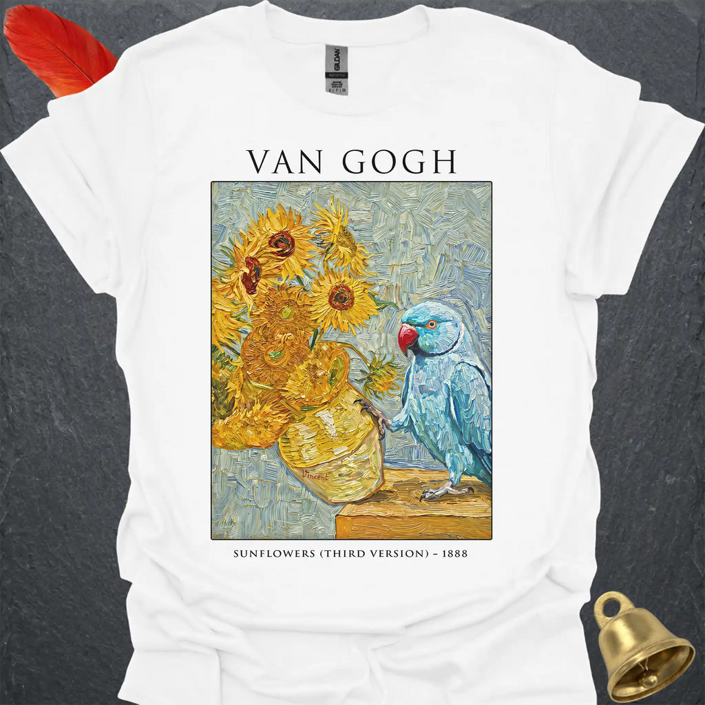 Blue Indian Ringneck Van Gogh T-Shirt