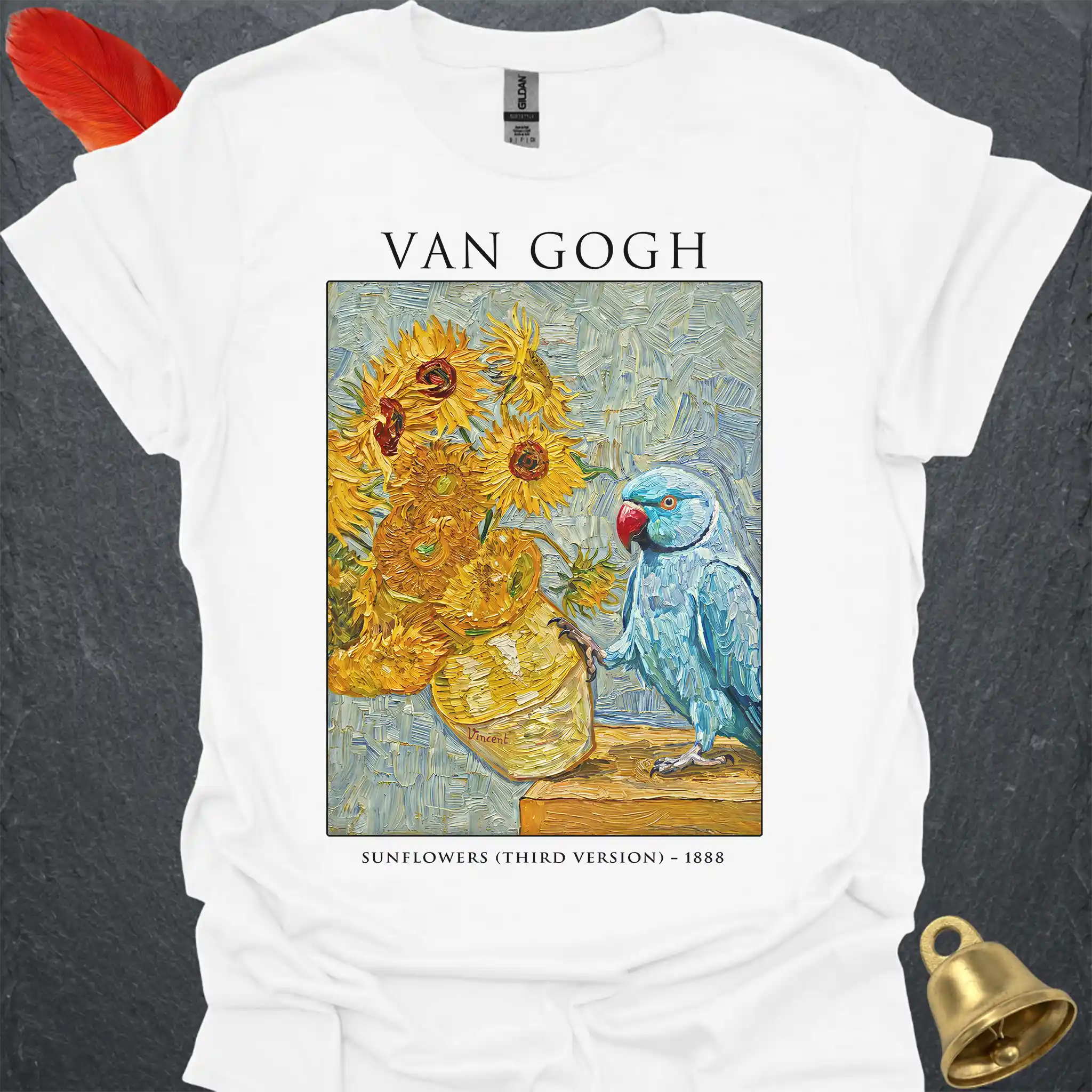Blue Indian Ringneck Van Gogh T-Shirt