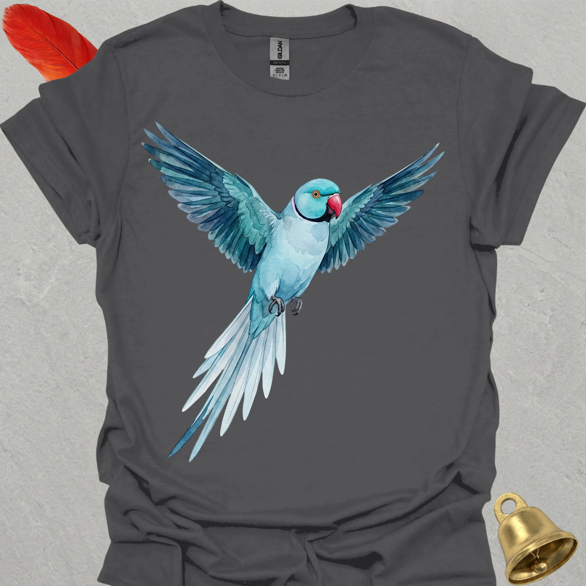 Blue Indian Ringneck Watercolor T-Shirt