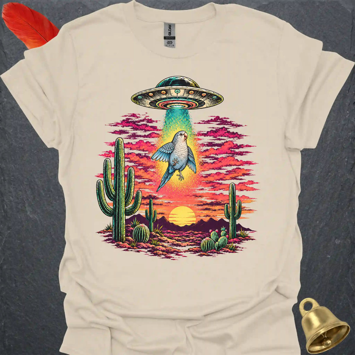 Blue Opaline Quaker Parrot Abduction T-Shirt