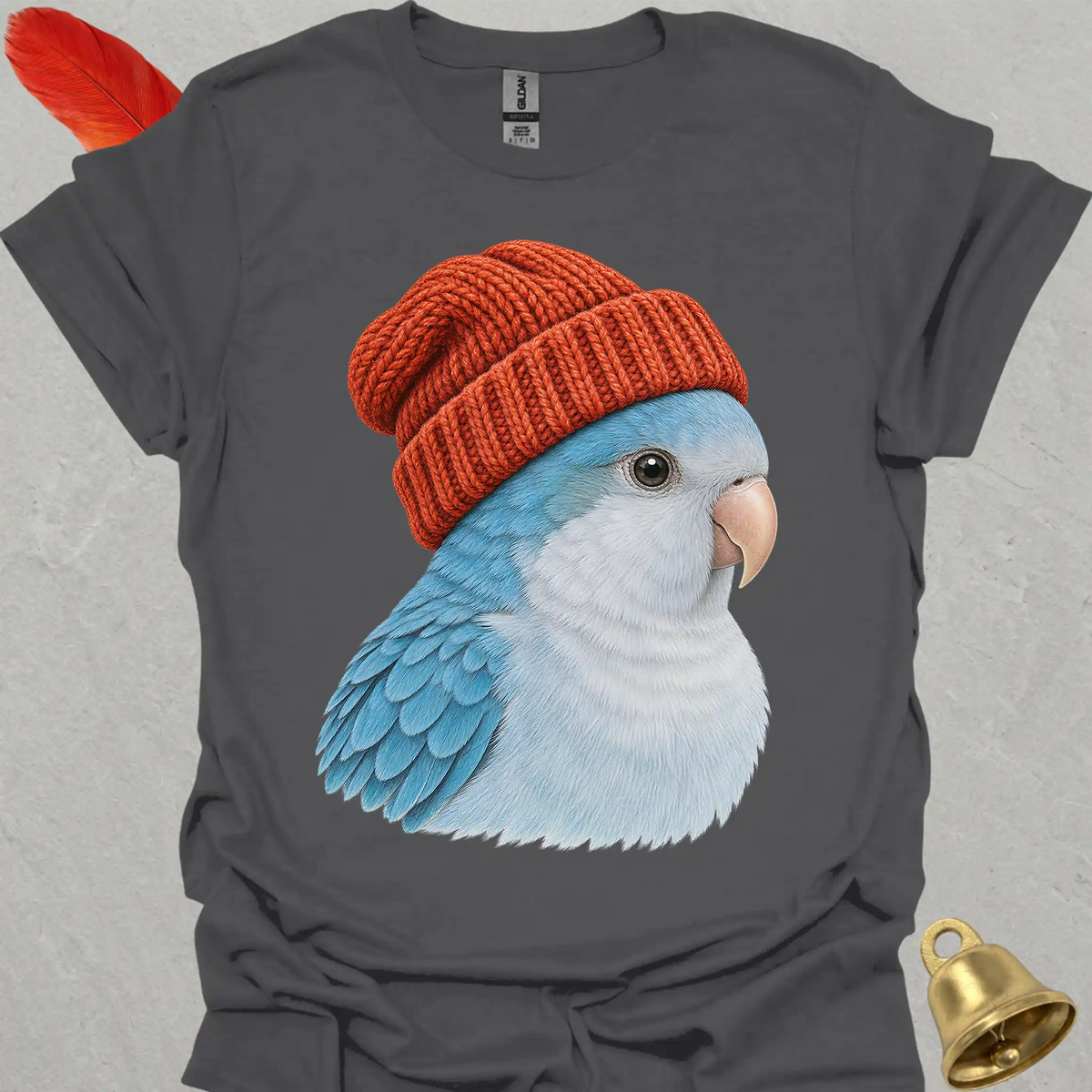 Blue Opaline Quaker Parrot Beanie T-Shirt