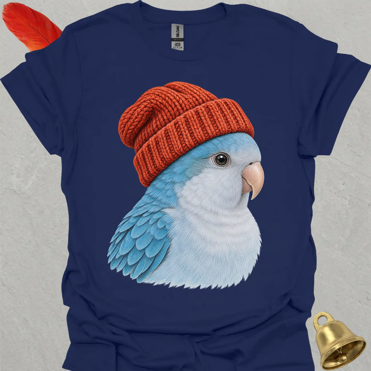 Blue Opaline Quaker Parrot Beanie T-Shirt