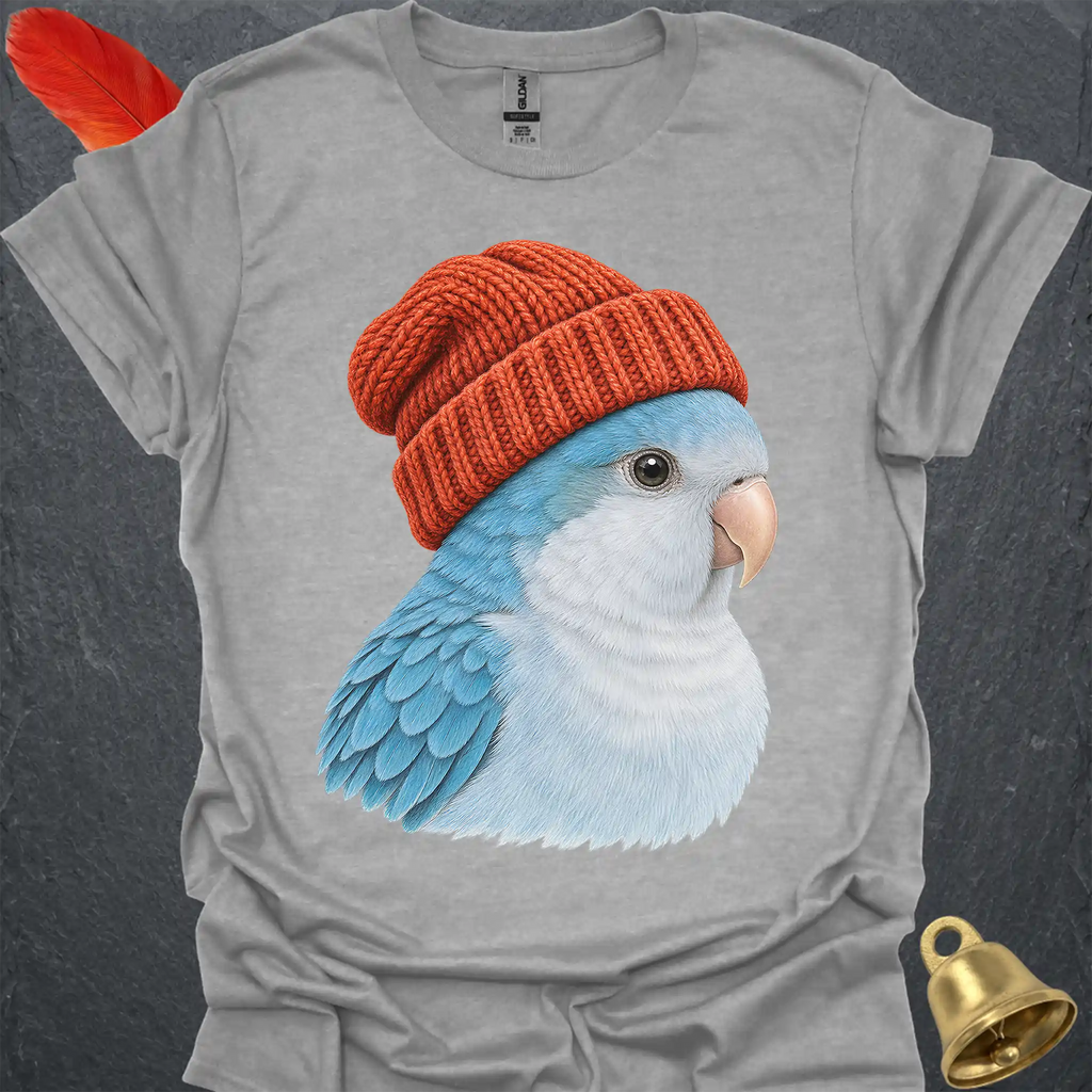 Blue Opaline Quaker Parrot Beanie T-Shirt