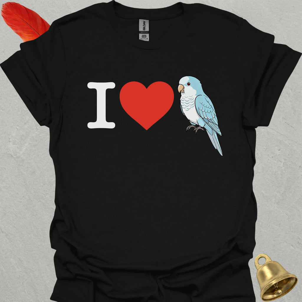 Blue Opaline Quaker Parrot Bird Love T-Shirt