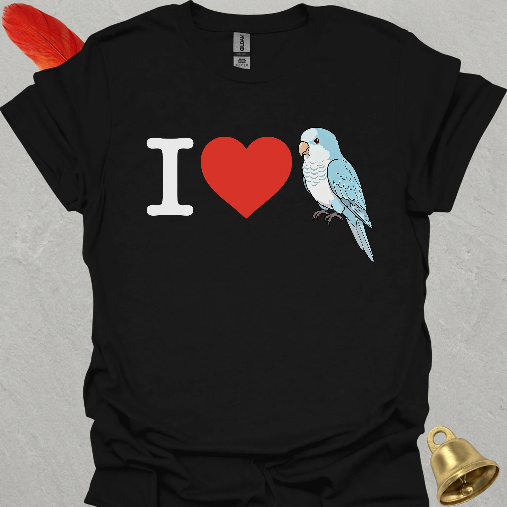 Blue Opaline Quaker Parrot Bird Love T-Shirt