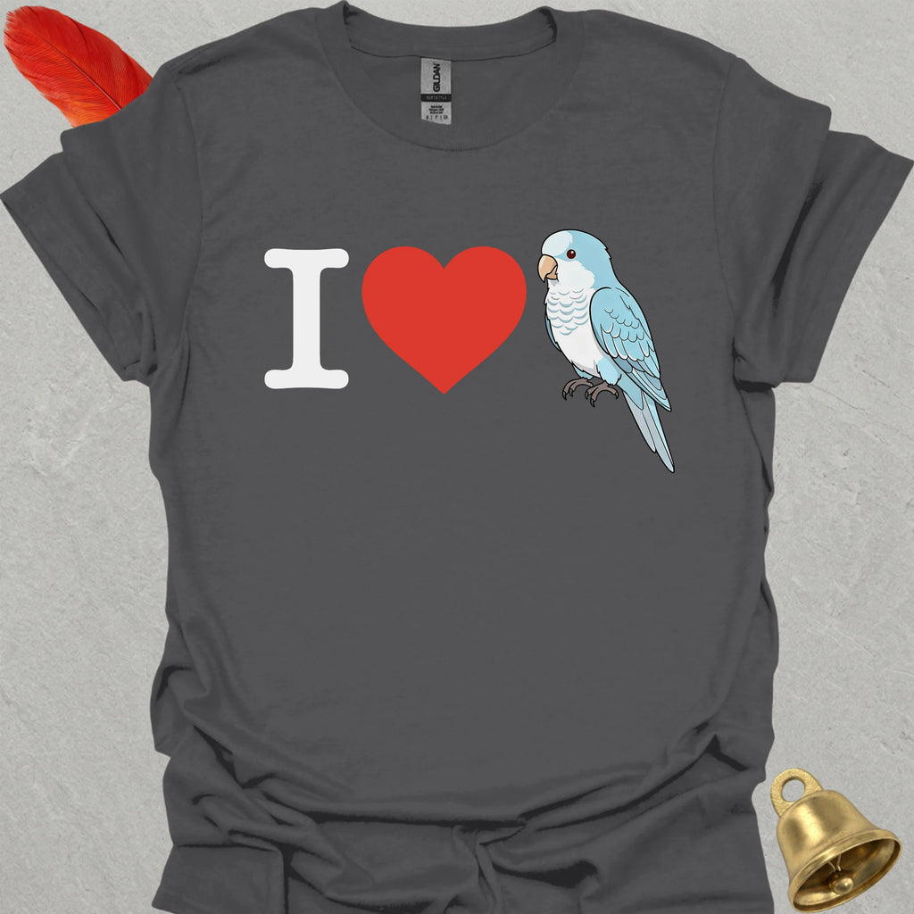 Blue Opaline Quaker Parrot Bird Love T-Shirt
