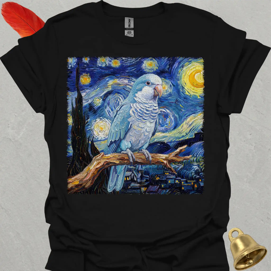 Blue Opaline Quaker Parrot Starry Night T-Shirt