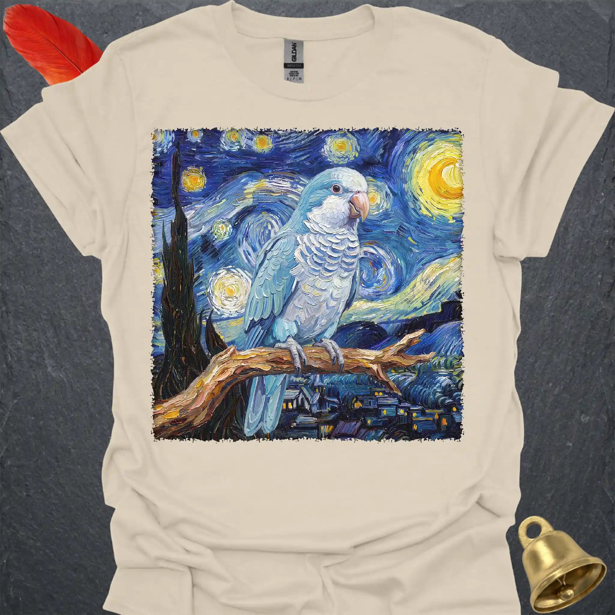 Blue Opaline Quaker Parrot Starry Night T-Shirt