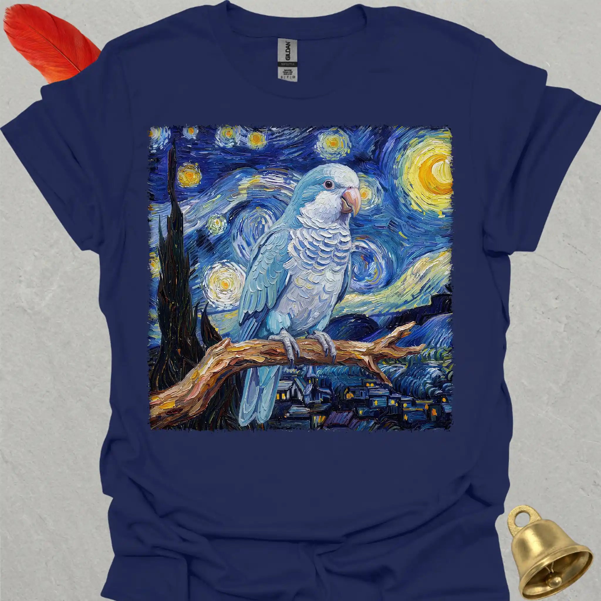 Blue Opaline Quaker Parrot Starry Night T-Shirt