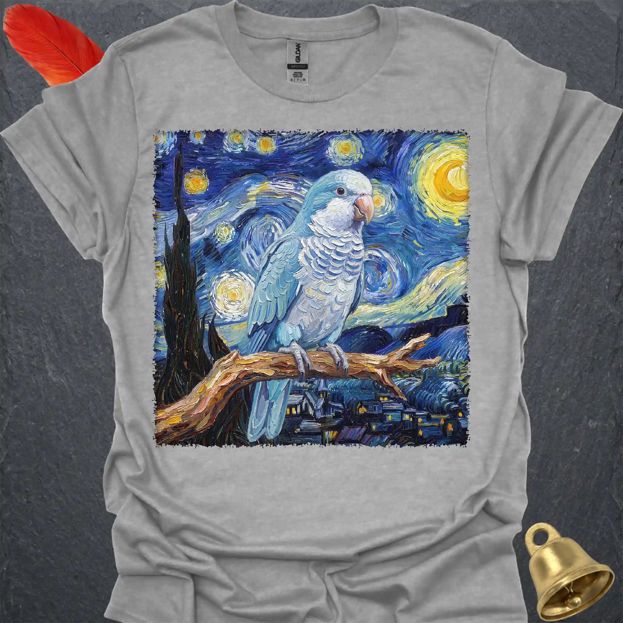 Blue Opaline Quaker Parrot Starry Night T-Shirt