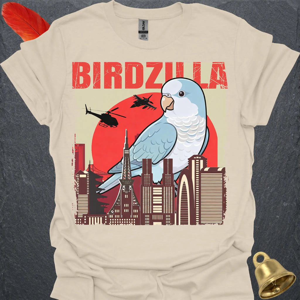 Blue Opaline Quaker Parrot Birdzilla T-Shirt