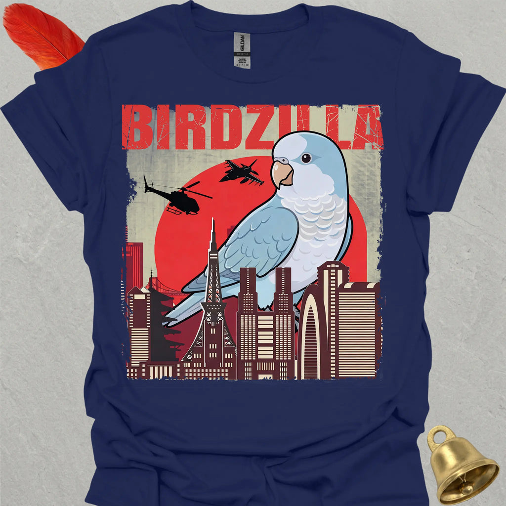 Blue Opaline Quaker Parrot Birdzilla T-Shirt